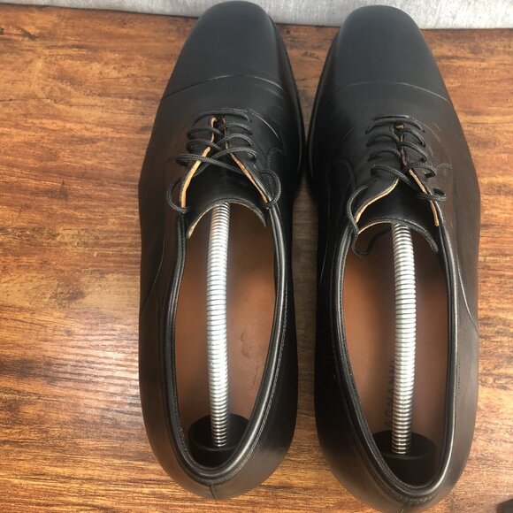 Magnanni Men’s Federico Oxford Dress Shoe Sz 11.5 Black Leather Cap Toe GUC - Picture 4 of 11
